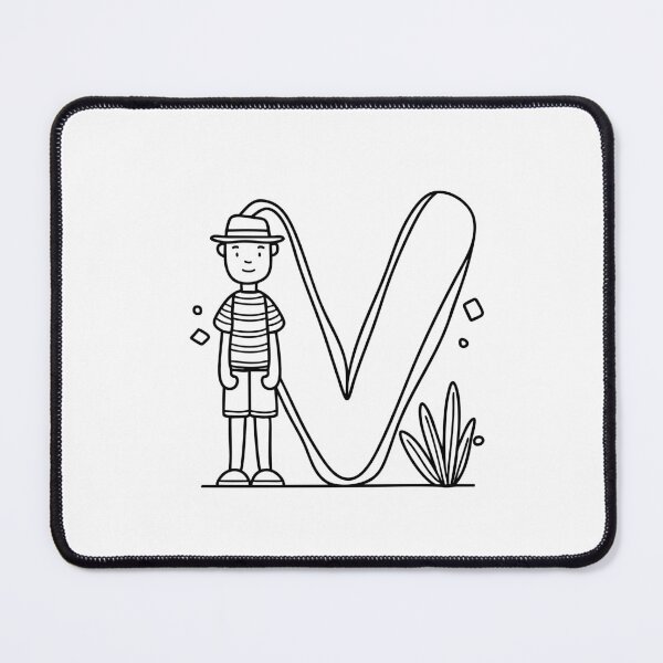 Item preview, An illustration showing the letter V beside a vacationer designed and sold by rasagamastore.
