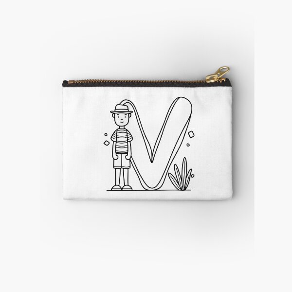 Item preview, An illustration showing the letter V beside a vacationer designed and sold by rasagamastore.