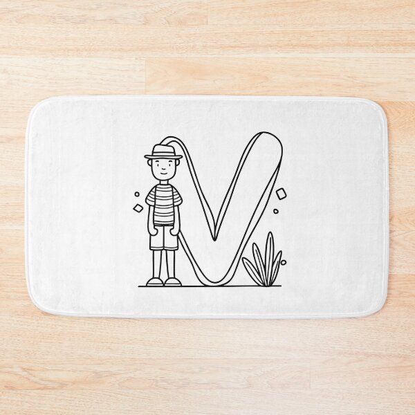 Item preview, An illustration showing the letter V beside a vacationer designed and sold by rasagamastore.
