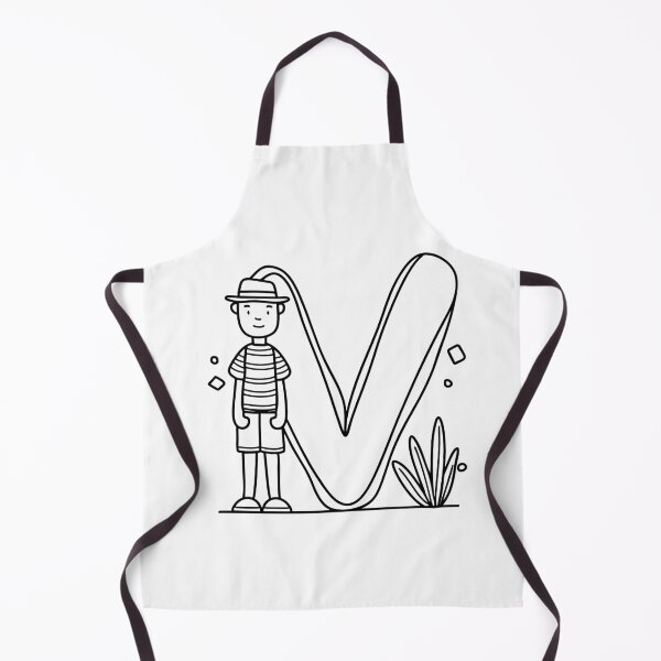 Item preview, An illustration showing the letter V beside a vacationer designed and sold by rasagamastore.