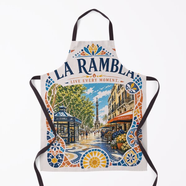Item preview, La Rambla Live Every Moment – Mediterranean Mosaic – Barcelona Street Art designed and sold by bobscraze.
