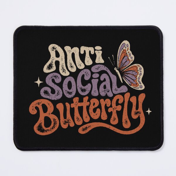 Item preview, Distressed Anti Social Butterfly Retro Groovy Design designed and sold by pookkudesign.