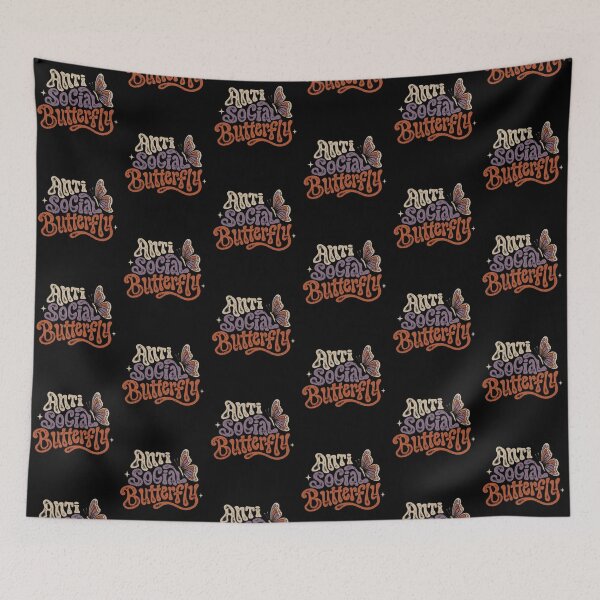 Item preview, Distressed Anti Social Butterfly Retro Groovy Design designed and sold by pookkudesign.