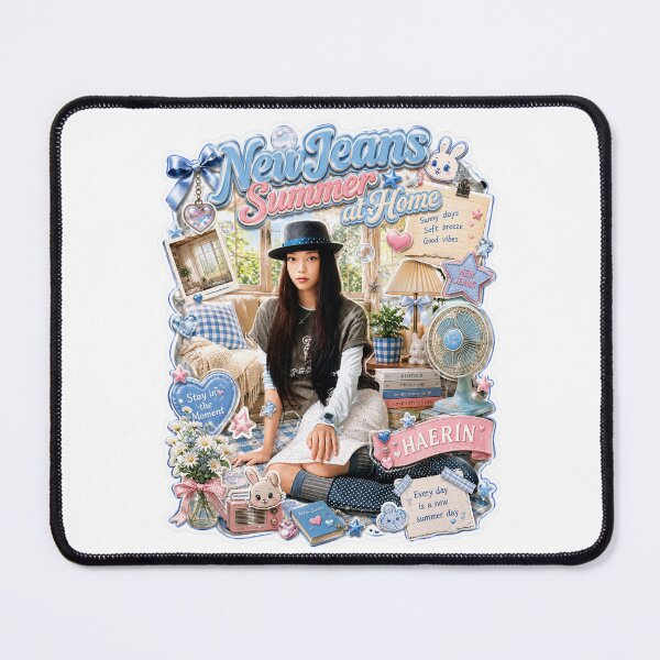 Item preview, NewJeans Haerin Retro Fedora Hat Living Room Poster designed and sold by Valereekmerch.