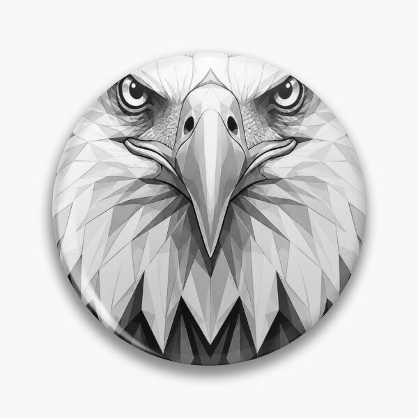 Item preview, Geometric Bald Eagle Head | Low Poly Wildlife Vector | Black & White Eagle Sticker designed and sold by DesertInkArt.