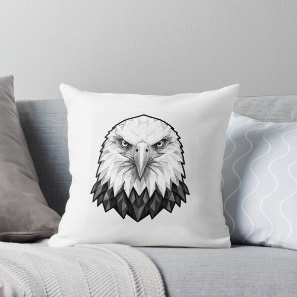 Item preview, Geometric Bald Eagle Head | Low Poly Wildlife Vector | Black & White Eagle Sticker designed and sold by DesertInkArt.