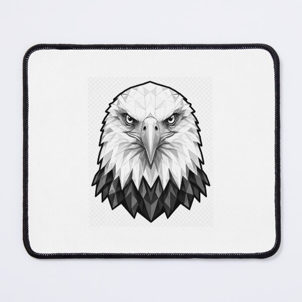 Item preview, Geometric Bald Eagle Head | Low Poly Wildlife Vector | Black & White Eagle Sticker designed and sold by DesertInkArt.