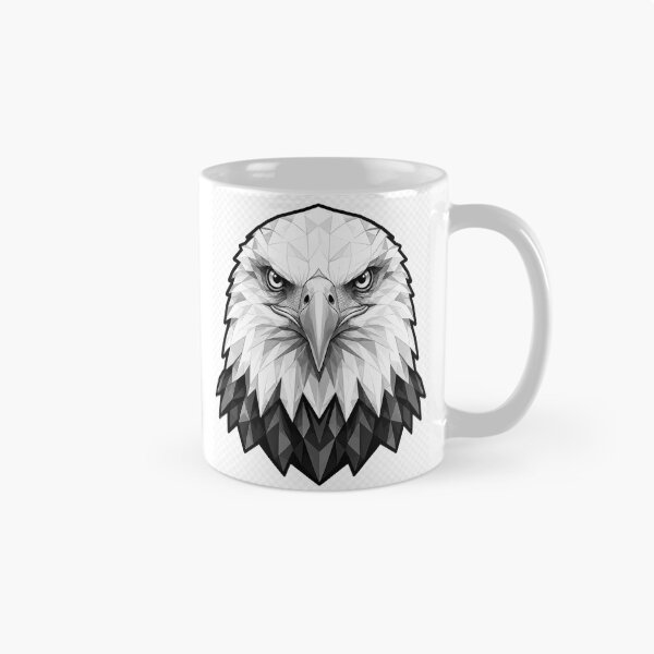 Item preview, Geometric Bald Eagle Head | Low Poly Wildlife Vector | Black & White Eagle Sticker designed and sold by DesertInkArt.
