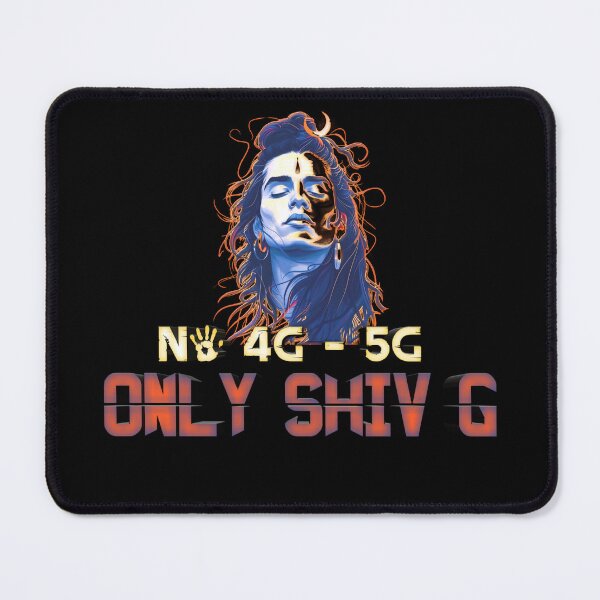 Item preview, No 4G 5G Only Shiv G – Spiritual Goddess Portrait with Lord Shiva Devotion Quote | Vibrant Hindu Art Print designed and sold by Craft-Qasba .