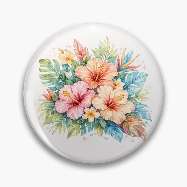 Item preview, Exotic Garden Hibiscus Bouquet | Watercolor Tropical Floral Art | Botanical Flower Illustration designed and sold by Nolmo.