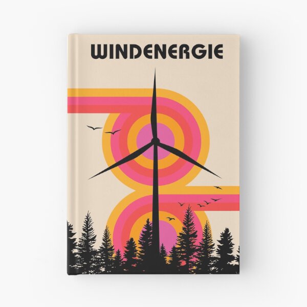 Item preview, Windenergie Retro Mid Century Modern Renewable Energy Art designed and sold by Volt Junkies.