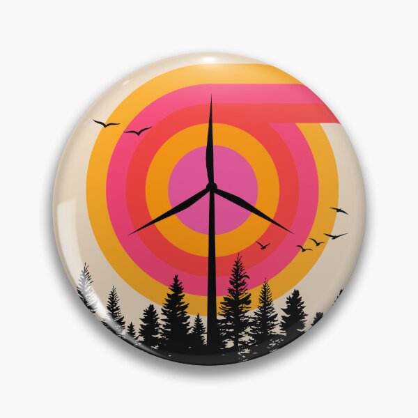 Item preview, Windenergie Retro Mid Century Modern Renewable Energy Art designed and sold by Volt Junkies.