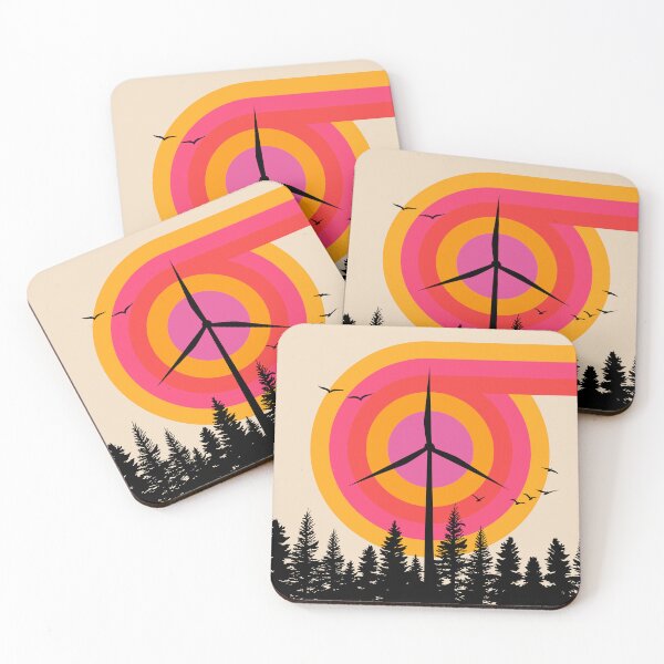 Item preview, Windenergie Retro Mid Century Modern Renewable Energy Art designed and sold by Volt Junkies.