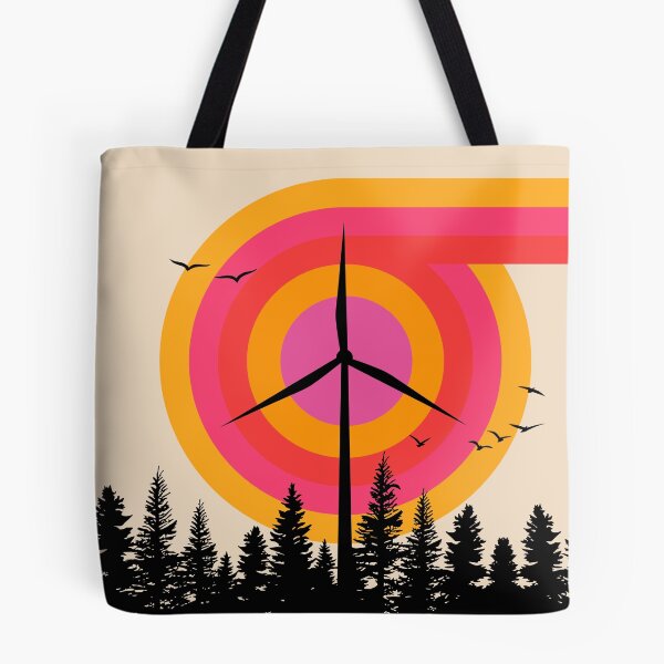 Item preview, Windenergie Retro Mid Century Modern Renewable Energy Art designed and sold by Volt Junkies.