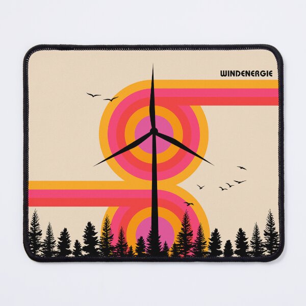 Item preview, Windenergie Retro Mid Century Modern Renewable Energy Art designed and sold by Volt Junkies.