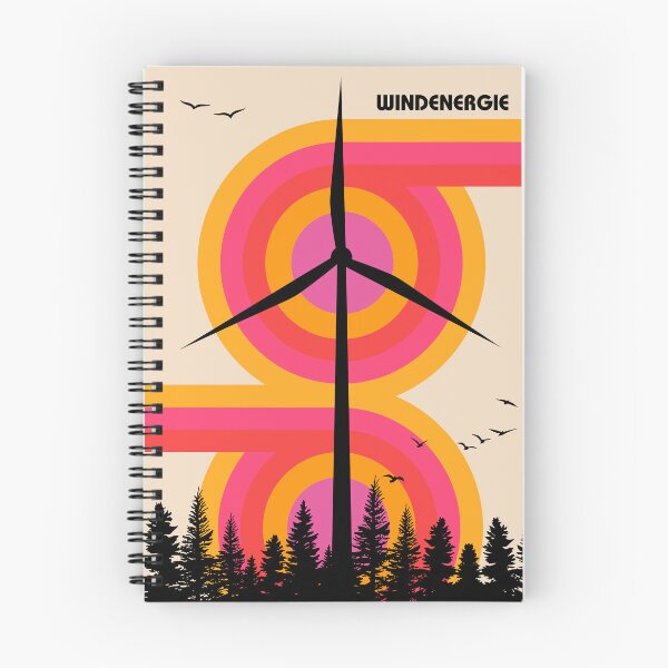 Item preview, Windenergie Retro Mid Century Modern Renewable Energy Art designed and sold by Volt Junkies.