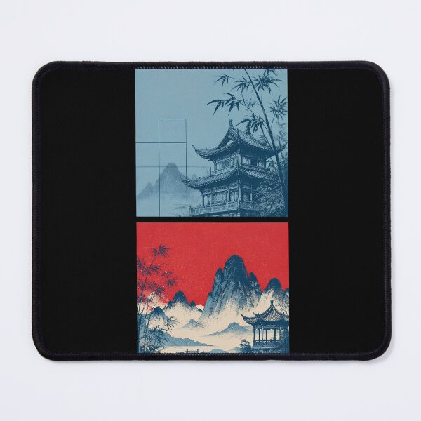 Item preview, Ancient China Landscape Poster | Chinese Heritage Temple & Mountain Vintage Art. designed and sold by TialCorner.