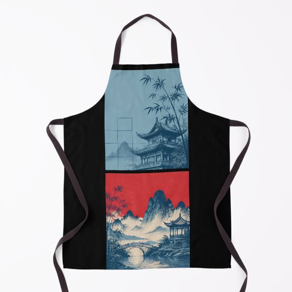 Item preview, Ancient China Landscape Poster | Chinese Heritage Temple & Mountain Vintage Art. designed and sold by TialCorner.