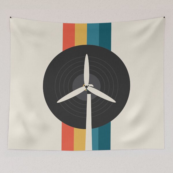 Item preview, Retro Vinyl Record Wind Turbine Renewable Energy Design designed and sold by Volt Junkies.