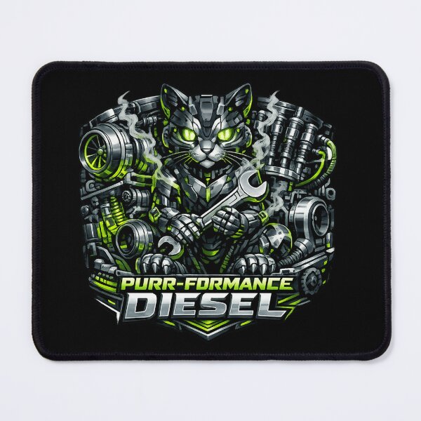 Item preview, Neon Purr-formance Diesel Cat Cyberpunk Trucker designed and sold by teemix.