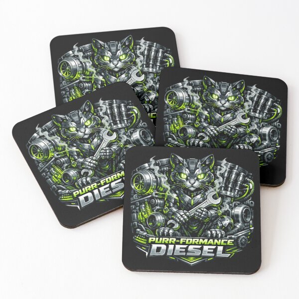 Item preview, Neon Purr-formance Diesel Cat Cyberpunk Trucker designed and sold by teemix.