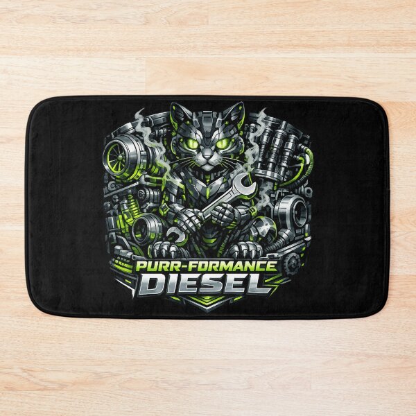 Item preview, Neon Purr-formance Diesel Cat Cyberpunk Trucker designed and sold by teemix.