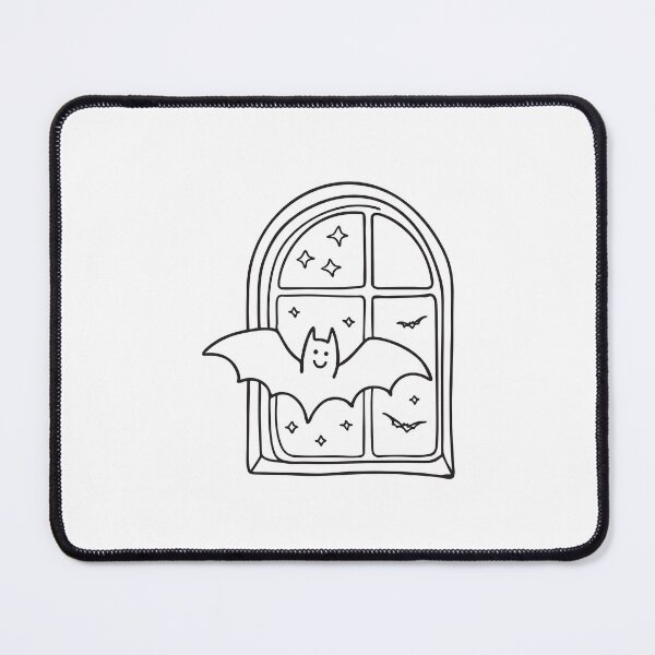 Item preview, A bat gliding in front of a window illuminated by a full moon designed and sold by rasagamastore.