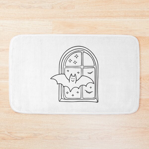 Item preview, A bat gliding in front of a window illuminated by a full moon designed and sold by rasagamastore.