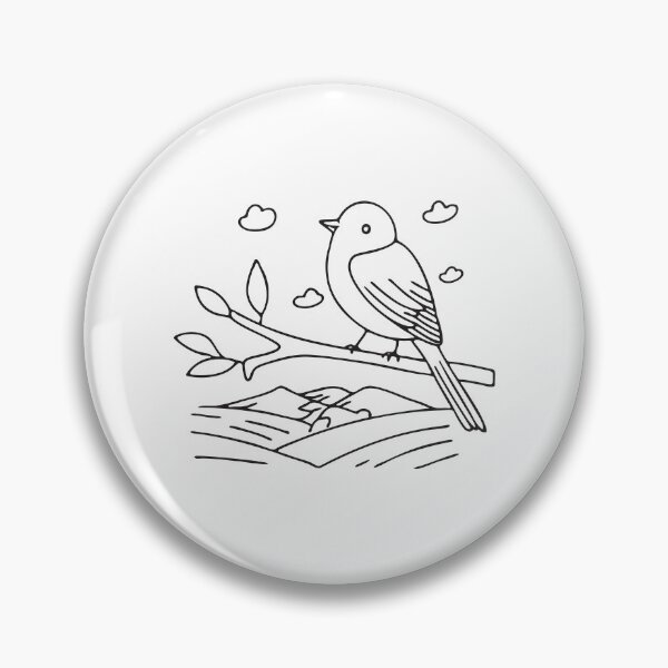 Item preview, A lone bird sitting on a branch with the valley spreading below designed and sold by rasagamastore.