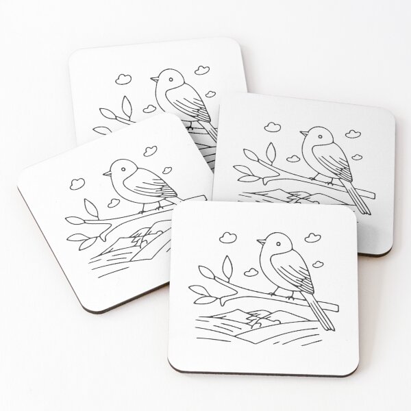 Item preview, A lone bird sitting on a branch with the valley spreading below designed and sold by rasagamastore.