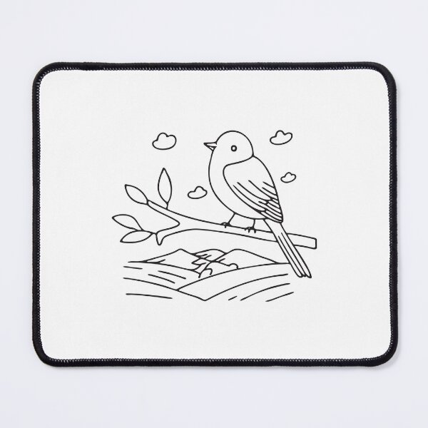 Item preview, A lone bird sitting on a branch with the valley spreading below designed and sold by rasagamastore.