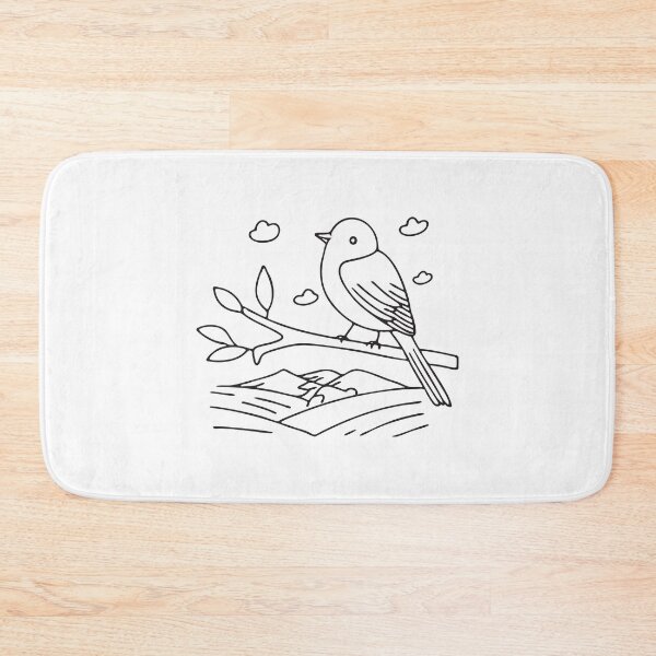 Item preview, A lone bird sitting on a branch with the valley spreading below designed and sold by rasagamastore.