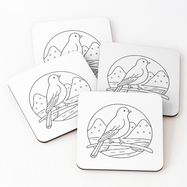 Item preview, A bird resting quietly on a branch above the valley floor designed and sold by rasagamastore.