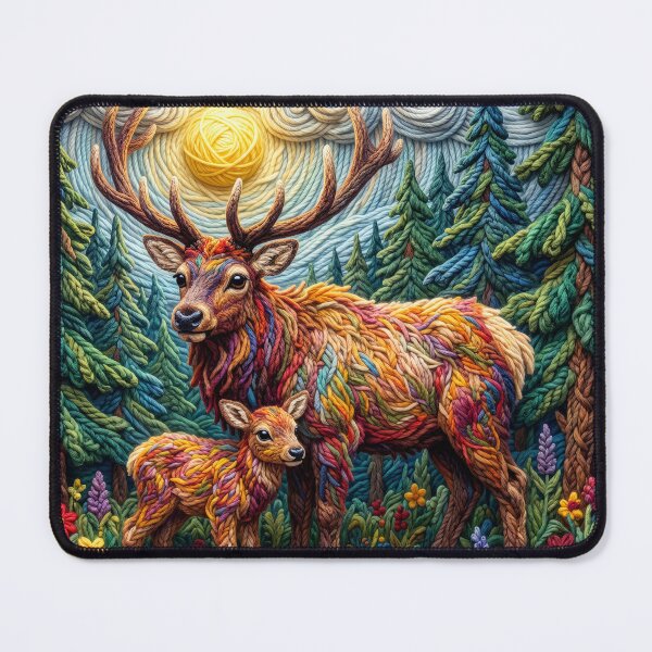 Item preview, Yarn Elk and Yarn Calf Stand in Forest designed and sold by Tridentulus.