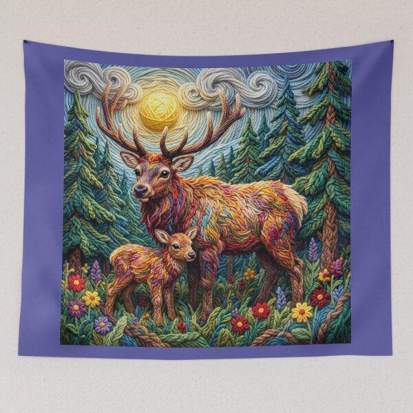 Item preview, Yarn Elk and Yarn Calf Stand in Forest  designed and sold by Tridentulus.
