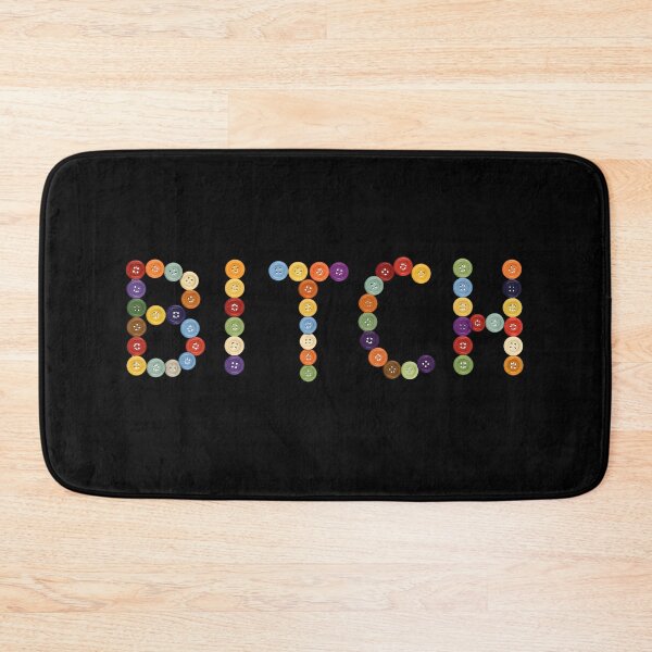 Item preview, BITCH Button Typography | Colorful Sewing Button Graphic designed and sold by rubbytipsy.