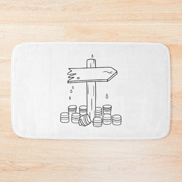 Item preview, A damaged signpost lying next to several spilled paint caps designed and sold by rasagamastore.