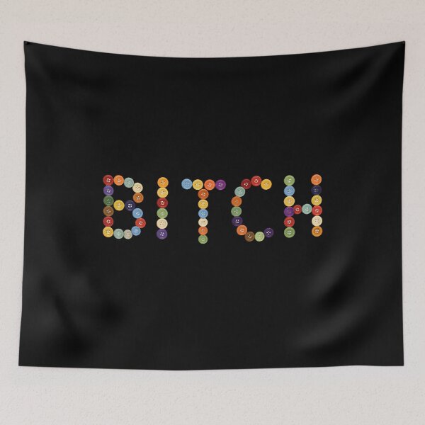 Item preview, BITCH Button Typography | Colorful Sewing Button Graphic designed and sold by rubbytipsy.