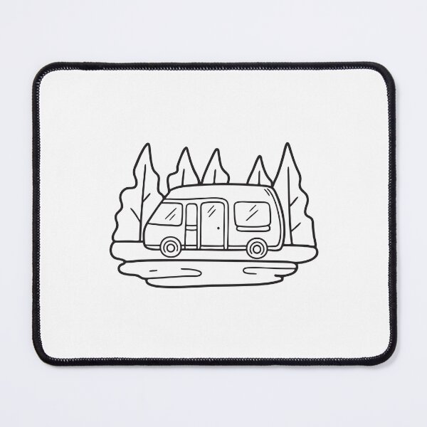 Item preview, A van for camping parked near the entrance of a forest path designed and sold by rasagamastore.