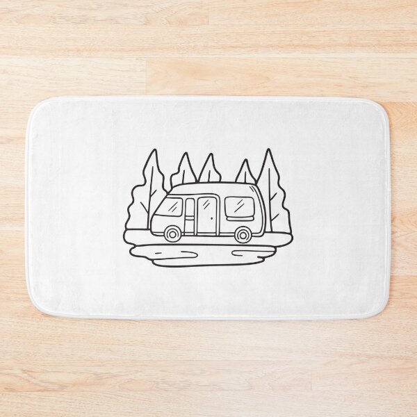 Item preview, A van for camping parked near the entrance of a forest path designed and sold by rasagamastore.