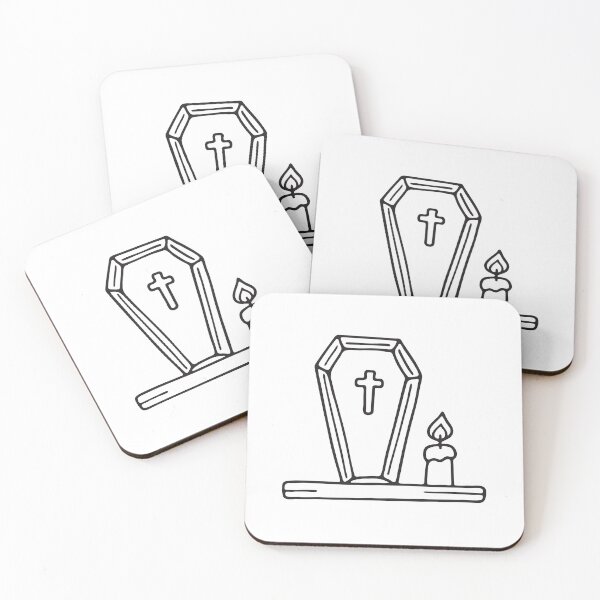 Item preview, A coffin shaped container placed next to a lit candle on a desk designed and sold by rasagamastore.