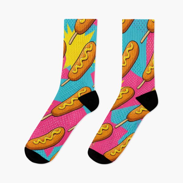 Item preview, Pop Art Corn Dog Pattern Retro Fair Food Snack Graphic Tee Design designed and sold by TM DESIGNS AND MORE.