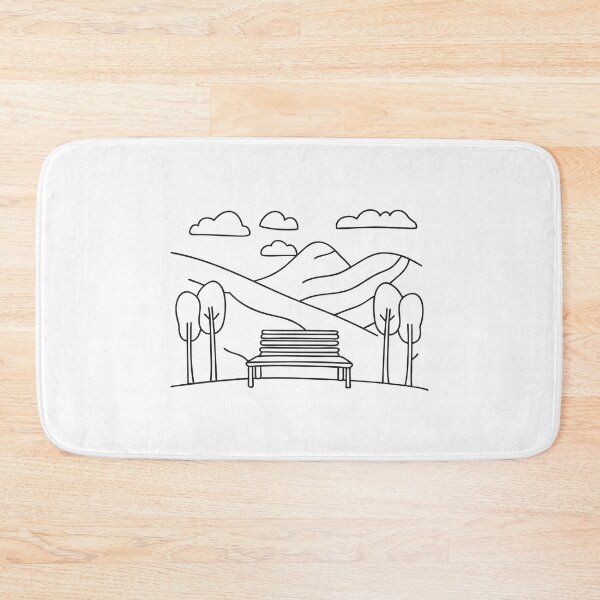 Item preview, A solitary bench positioned at a viewpoint overlooking the valley designed and sold by rasagamastore.