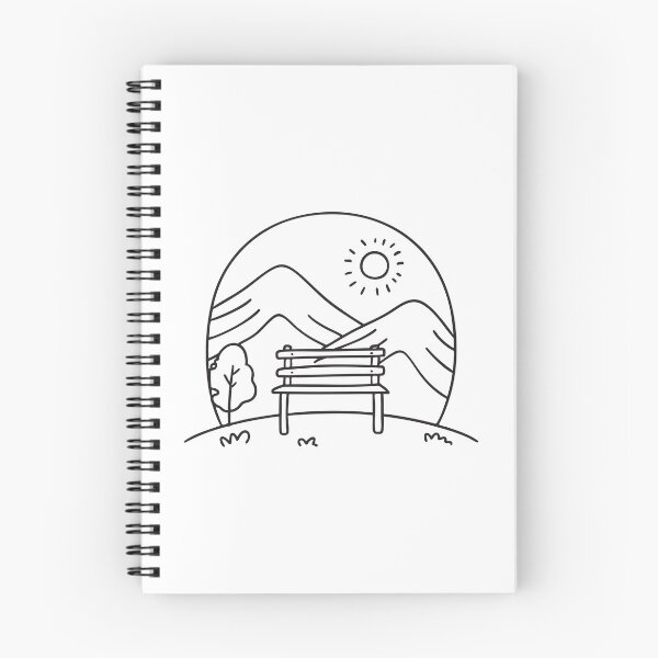 Item preview, A single bench placed at the edge of a lookout above the valley designed and sold by rasagamastore.