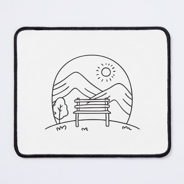 Item preview, A single bench placed at the edge of a lookout above the valley designed and sold by rasagamastore.