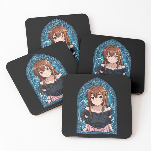 Item preview, Aina Yoshiwara Grand Blue Wave Stained Glass Anime Girl Portrait designed and sold by mildaclairmo.
