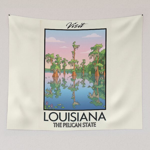 Item preview, Louisiana Scenic Vintage Style Travel Advert designed and sold by Dimensionality.