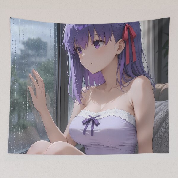 Item preview, Sakura Matou Fate Stay Night Rainy Window Reflection designed and sold by mildaclairmo.