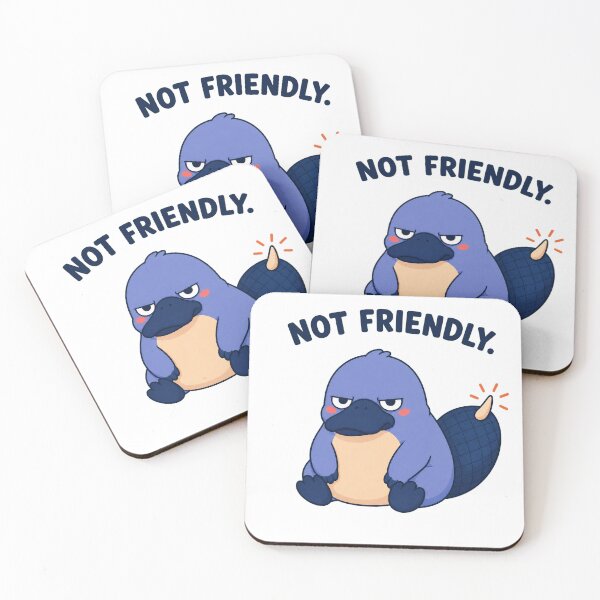 Item preview, Not Friendly – Grumpy Platypus With Attitude designed and sold by OddFellasClub.