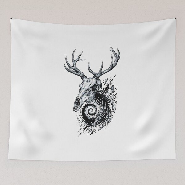 Item preview, Dark Forest Guardian Deer Skull designed and sold by Mystic & Celestial Art.